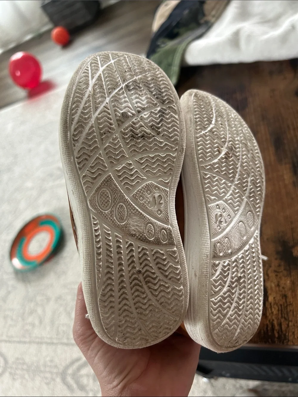 American Exchange Toddler Moccasins in Brown with White Laces